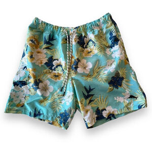 TOMMY BAHAMA RELAX swim trunks men's swimsuit shorts blue tropical vacation Med